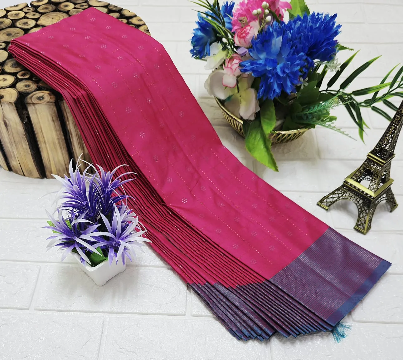 Grand Diamond Grid Butta Soft Silk Saree